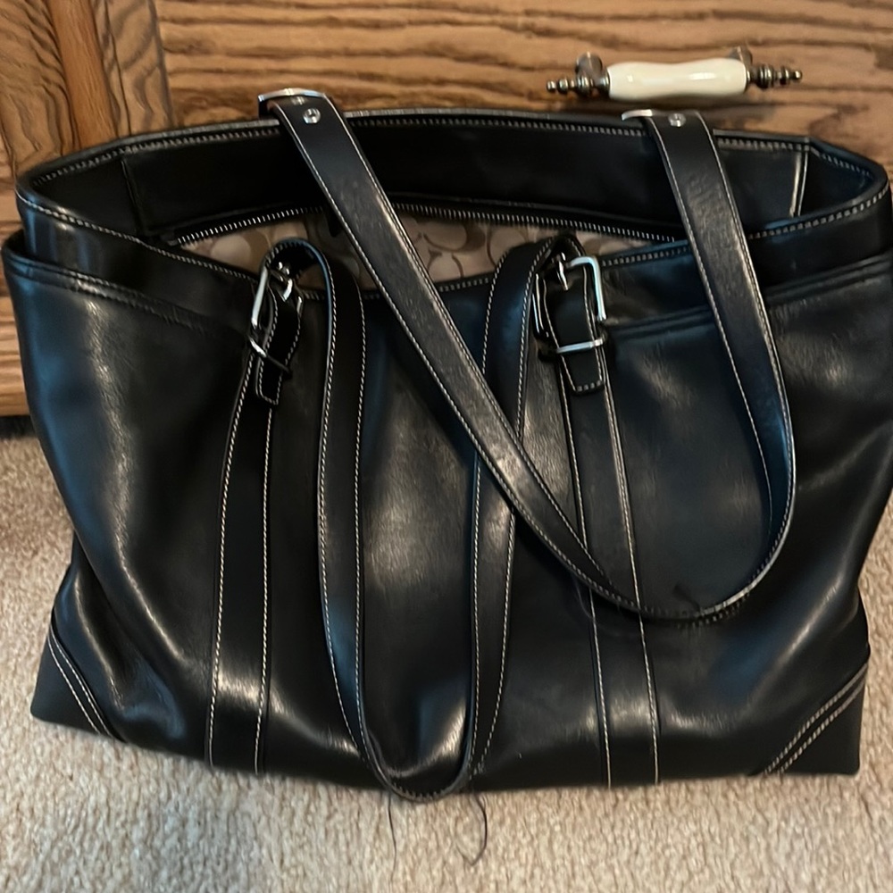 Leather Coach tote